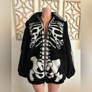 Dolls Kill Fuzzy Skull Coat
